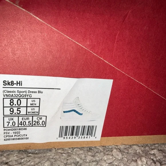 Vans Men's White and Navy Sneakers - Picture 4 of 4